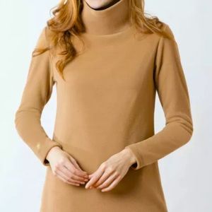 DUDLEY STEPHENS Cobble Hill Turtleneck  Fleece CAMEL Size Small NWOT